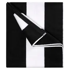 AZ AURAZEUS - Toalla De Playa Algodon 150x75 Cm Xl Viaje Grande Rayada Az Negro