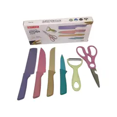 GENERICO - Set De Cuchillos Juego X6 Piezas Colores Pastel Cocina