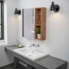 TUHOME - Botiquin Para Baño Labelle 497x45x125 Cm Miel Con Espejo