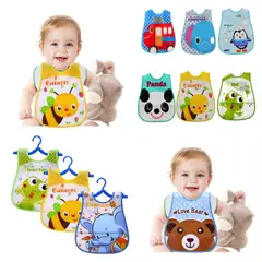 GENERICO - Pack 2 Baberos bebe silicona sin manga Diseño niña