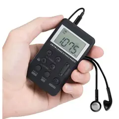 GO FOR IT - Radio portatil AM FM Digital con Audifonos recagable bolsillo Goforit