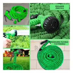 MOVI - Manguera extensible con pistola de riego 7 funciones.