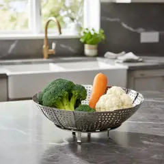 GENERICO - Colador Vaporizador Plegable Metálico 23 Cms