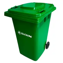 GENERICO - Contenedor de Basura Verde con Ruedas 360L SOIN
