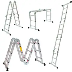 GENERICO - Escalera Multipropósito Articulada Aluminio 12 Peldaños