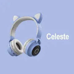 GENERICO - Audífonos inalámbricos Cat Ear BT028 RGB micrófono - Celeste