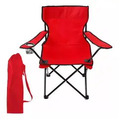 GENERICO - Silla Plegable Playa Exterior Campo Camping Portatil Rojo