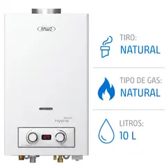 ANWO - Calefont 10 Litros Gas Natural Tiro Natural Hitech Hydro 20