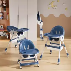 OASIS - Silla de Comer Plegable Portátil Bebe Niño Fold AZUL