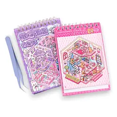 GENERICO - Pack 2 Libros Pegatinas Escenas Miniatura Stickers 3d Dibujo