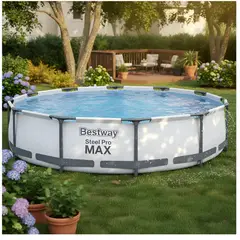 BESTWAY - Alberca Piscina Estructural Redonda Gris 366mts