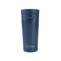 NATIONAL GEOGRAPHIC - Mug Acero Inoxidable Tapa Con Pulsador y Antideslizante 380ml Azul