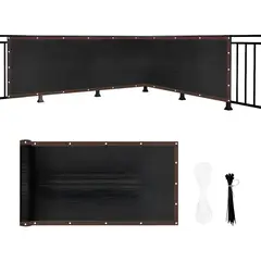 GENERICO - Valla De Protección De Privacidad Con Fijaciones 1x5m Negro