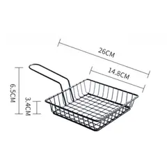 HOMESTAR - Cesta Cuadrada de Alambre con Mango - 26 cm