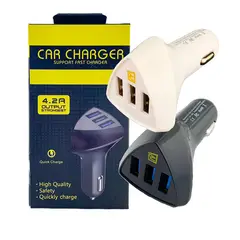 BELKRA - Cargador Auto Para iPhone Samsung 4.2A Triple USB Pack X 2