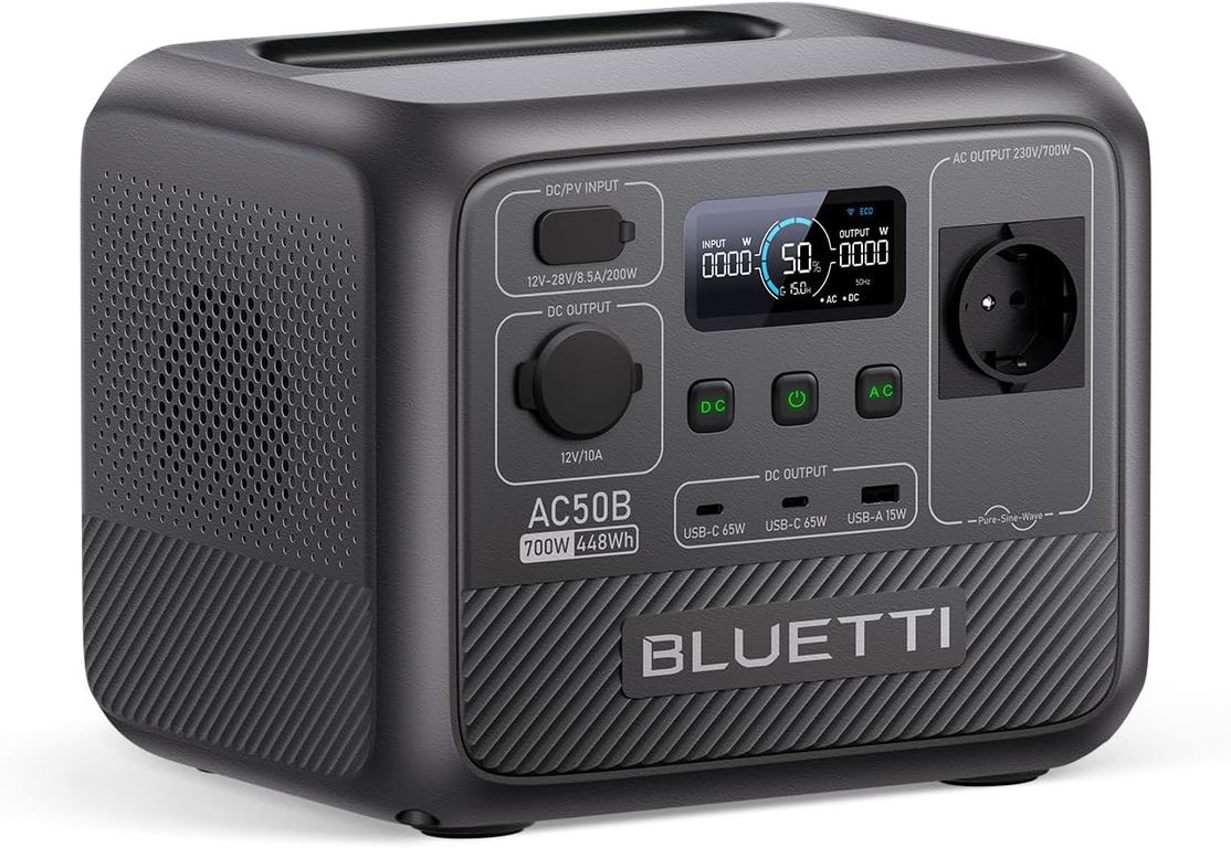 AC50B Generador Solar Portátil 700W448Wh Para Acampar Pesca Viajes Fuera de la Red Emergencia Corte de Energía