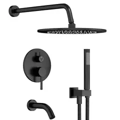 BLUEDREAMER - Grifo ducha baño ducha Flexible columna de ducha de cobre completo.