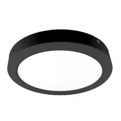 DEMASLED - Panel LED Redondo Negro 30cm 24W 1800lm Blanco Frío Sobrepuesto