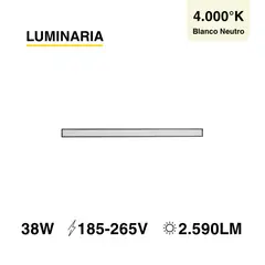 DEMASLED - Luminaria lineal Suspendia LED 38W Negro Blanco Neutro 4000lm 185-265Vac