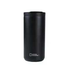 NATIONAL GEOGRAPHIC - Mug Acero Inoxidable Tapa Flip Antideslizante 350ml Negro