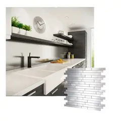 MERCAR RAY - Mosaico Salpicadero Autoadhesivo Aluminio Bricks 294x265 cm