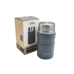 NATIONAL GEOGRAPHIC - Termo Comida Acero Inoxidable 750ml con cubiertos Gris