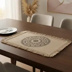 TODOHOGAR SANTIAGO DE CHILE - Set De 6 Individuales yute - Mándala