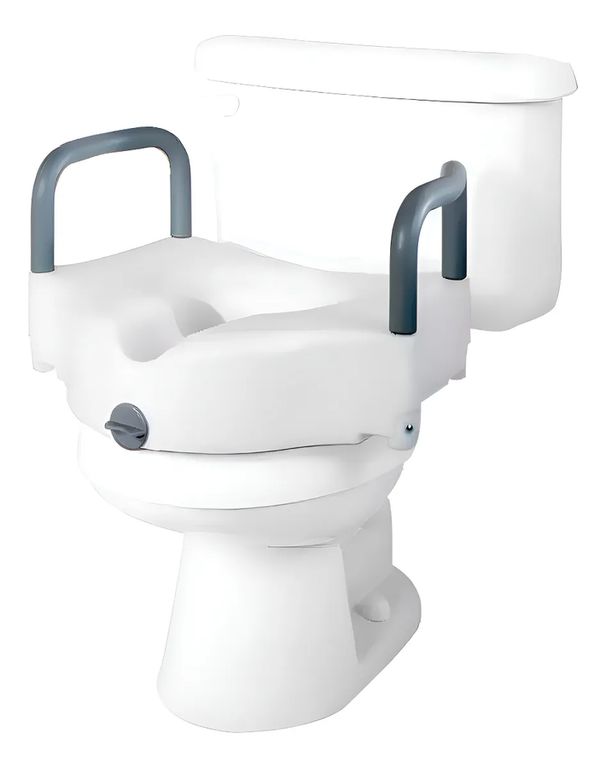 Alza Baño Wc Con Apoya Brazos Color Blanco 1 Unidad
