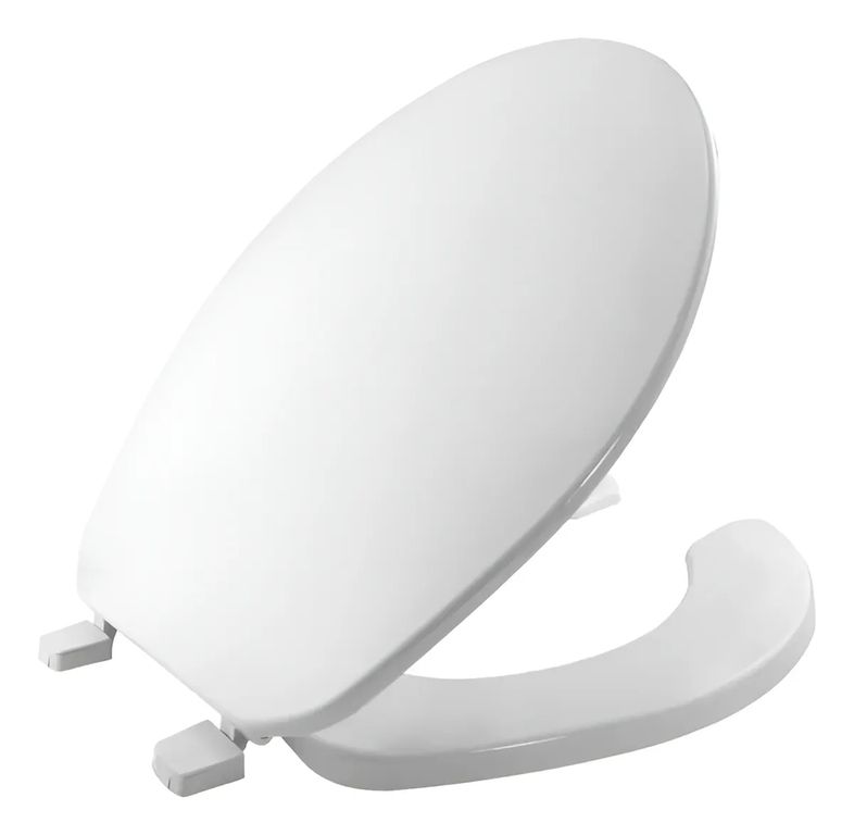 Asiento Plastico Redondo Aro Abierto Slow Close - Bemis Color Blanco