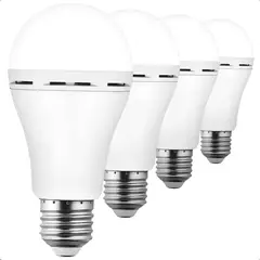 GENERICO - Pack X4 Ampolleta 9w Led recargable Blanca E27