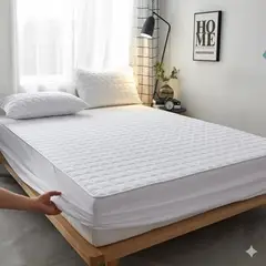 GENERICO - Cubre colchón blanco super King protector impermeable 2 funda de almohada