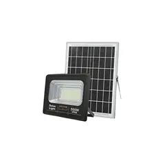 GENERICO - Foco Reflector 300w Exterior + Panel Solar + Control Remoto Negro