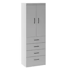 EXIT - Clóset 2 Puerta(s) 4 Cajon(es) 182×62×40 cm Blanco