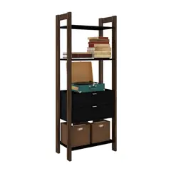 TECNOMOBILI - Estante 2 cajones Nogal / Negro