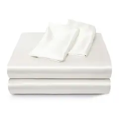 ROSEWOOD - Sabanas Satin Ultra Suaves Juego Completo - Blanco - Super King