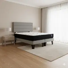 GAEX - Cama Europea 2 Plazas 190 Respaldo Atacama