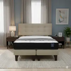 GAEX - Cama Europea 2 Plazas 190 Respaldo Ginebra