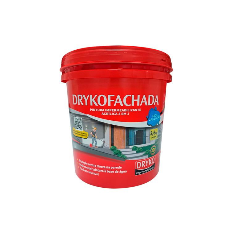 Pintura Impermeabilizante Acrílica Fachadas Y Muros - Drykofachada 3.6 L