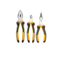 GENERICO - Juego de 3 Alicates de Gran Calidad Mango de PVC Ergonomico