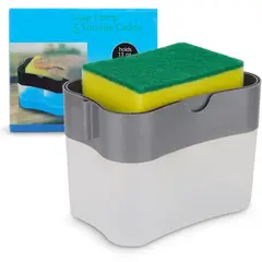 GENERICO - Dispensador Lavaloza Con Soporte De Esponja Gris