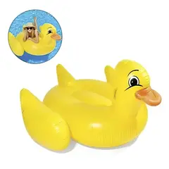 GENERICO - Flotador Para Piscina Pato Inflable Grande 140x135 Amarillo