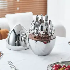 GENERICO - Set de Cuchillería 24 pcs Cubiertos Acero-plateado