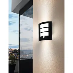 EGLO - Apliqué de pared City exterior Acero negro sensor 1X40W IP44 Cód.99568