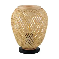 EGLO - Lampara Sobremesa Dembleby Madera Acero negro 1X40W Cód43263