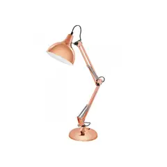 EGLO - Lámpara de Escritorio Borgillio Acero E27 1X60W Color Cobre Vintage