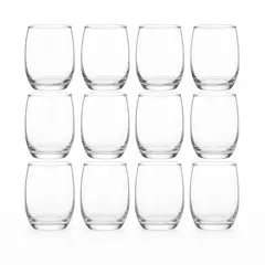 CRISTAR - Set 12 Vasos Altos Mikonos De 460mL Vidrio Transparentes