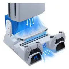 DOBE - Base Estación De Carga + Refrigeración Para Ps5 Slim Ps5 Blanco