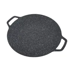GENERICO - Plancha Antiadherente Redonda 33 cm con Asas Budare Ideal para Pizza Pan Tortillas y Parrilla