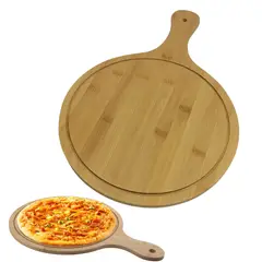 GENERICO - Tabla Picoteo Redonda Circular Pizza Madera 40x26cm