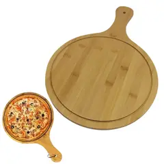 GENERICO - Tabla Picoteo Redonda Circular Pizza Madera 44x30cm